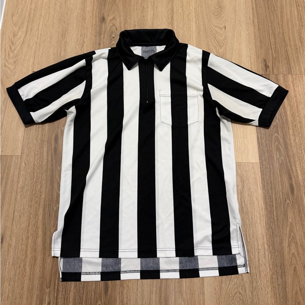 Smitty Striped Black and White Men's Reffing Shirt Size Large